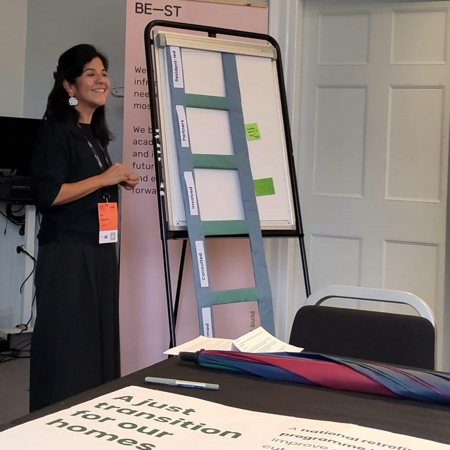 Mel facilitating a retrofit workshop